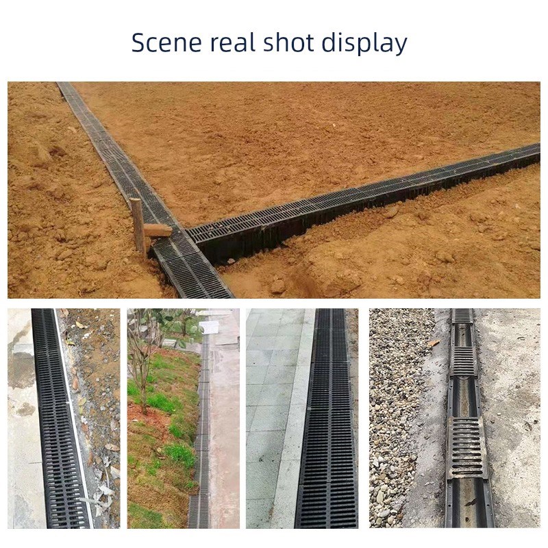 u型水沟塑料小院成品o地面沟树脂农村排水沟学校建筑工地工程地面