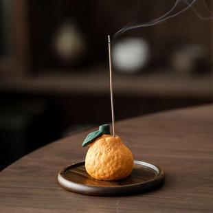 新款 香薰炉创意丑橘线香炉家用室内香插禅意茶室香托香插底座