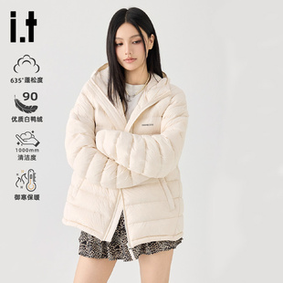 it GROUND ZERO可收纳轻薄排骨羽绒服外套男女款冬季短款2025新款