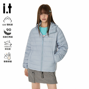 it GROUND ZERO可收纳轻薄排骨羽绒服外套男女款冬季短款2025新款