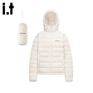 it GROUNDZERO可收纳轻薄排骨羽绒服外套男女款冬季短款2025新款