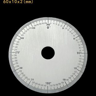 顺时针刻度盘不锈钢多功能圆形刻度尺角度尺机械标识标牌/60x10x2