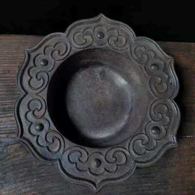 复古老铁炭火炉取暖炉实用收藏佳品影视道具仿古铁盆古玩收藏摆件