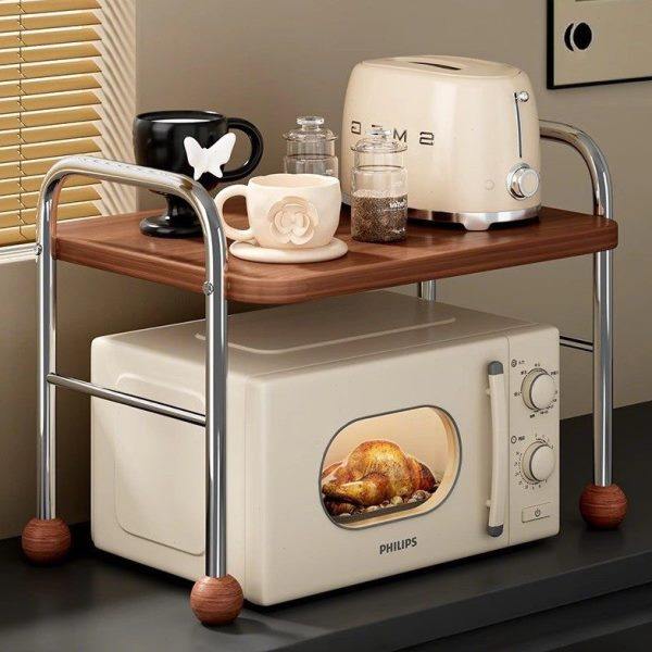 中古微波炉置物架多功能厨房家用放电饭煲锅一体收纳支架台面烤箱,收纳整理,书桌收纳置物架,淘宝优惠券,粉丝福利购,淘宝优惠卷