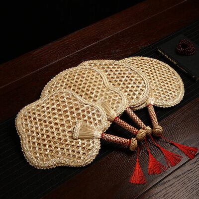 手工编织蒲扇团扇麦秸扇子竹编驱蚊扇中国风芭蕉扇老式纳凉大蒲扇