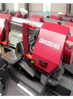 锯力煌锯床GB4028X旋转卧式金属带锯床金属下料机 切管机角度切割