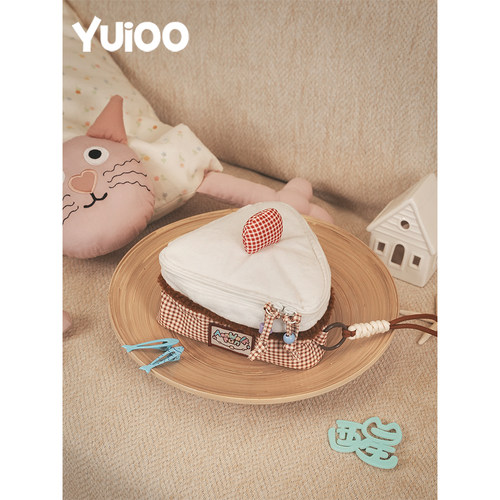 化妆包樱桃蛋糕撞色格纹大容量女