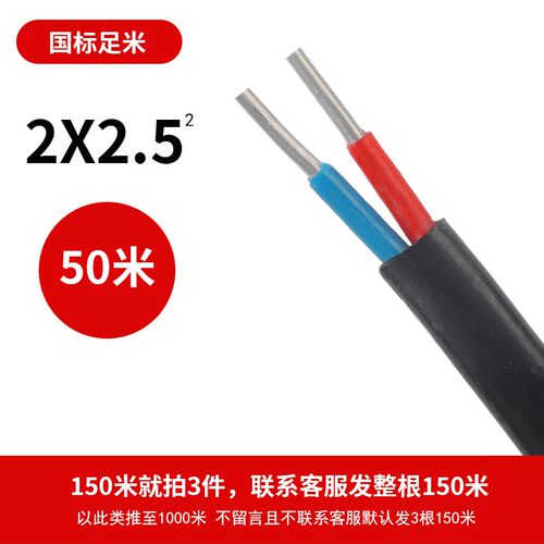 国标2芯铝芯家用户外电缆线电线4 6 10 16 25平方双芯铝线护套线