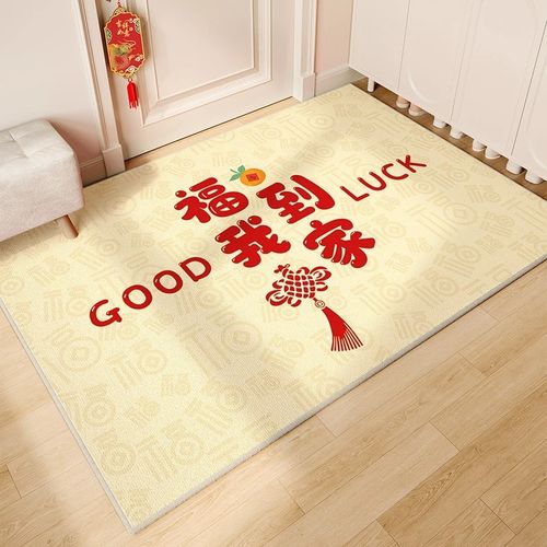 【下单立减】红色入户门地垫高级感吸水防滑脚踏垫家用耐脏XD