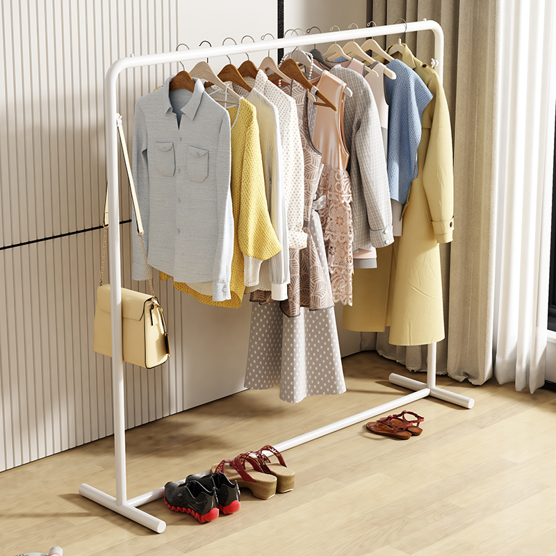 晾衣架落地折叠室内晒衣架阳台卧室挂衣架子家用简易单杆式衣帽架