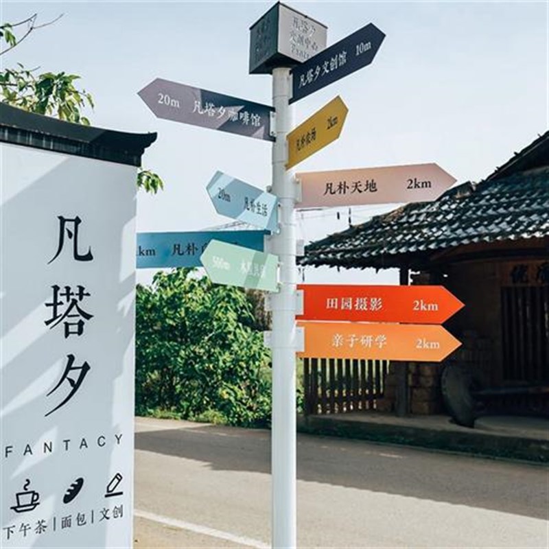 指路牌景区小区户外导向牌立式指示牌指引路引导导视牌指向牌定