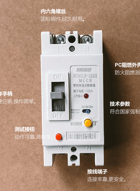 CM1LE单相2P漏电断路器63A 80A 100A 125A 220V 250A空气开关160A