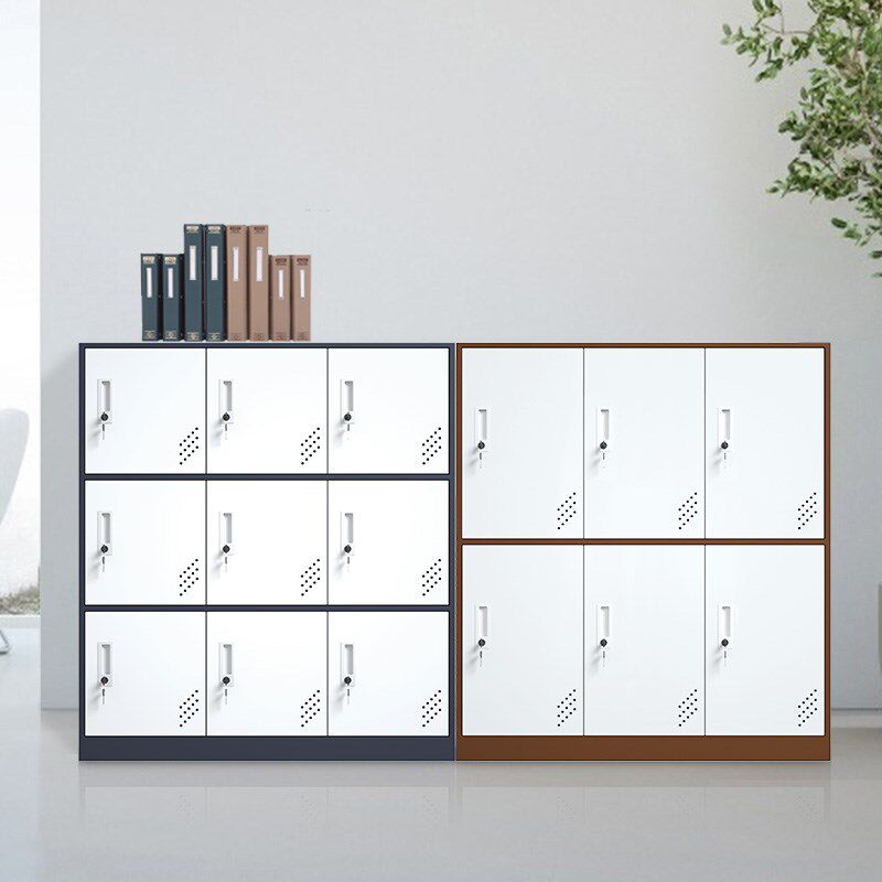 彩色健身房更衣柜铁皮员工储物柜单门浴室换衣柜感应锁学生书包柜