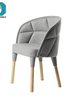 RBY北现代简约轻奢家用休闲椅家酒店客实木椅子欧意式用餐厅餐厅