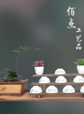 KI9S复壶古实木多层纳架整理架F76J7J66茶茶碗茶茶杯摆室放展示架