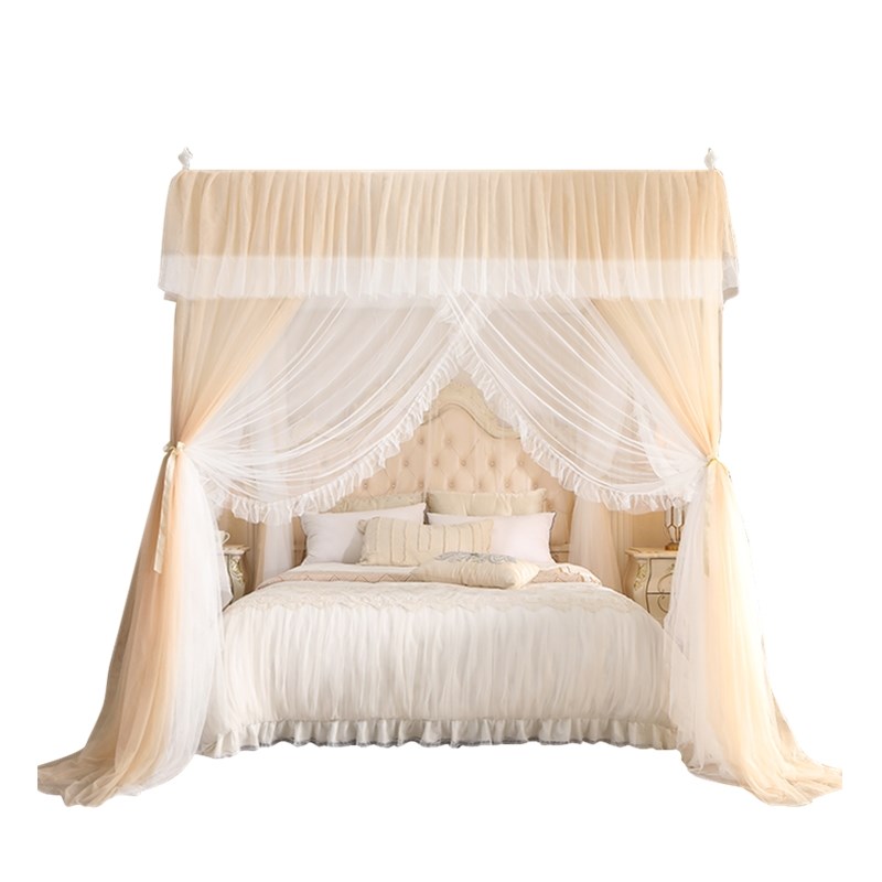 宫廷落地蚊帐家用卧室2024新款加粗支H架三开门1米8大床老式公主