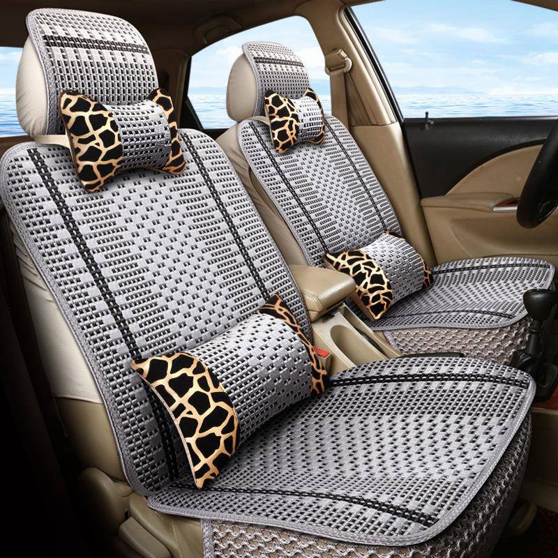 YCS丝A-02豹纹汽车坐垫-套新款五座64746七座夏季座冰垫座内饰用