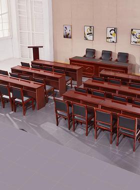 台会议桌主席台培训位领导演08823讲台油漆主讲双桌人油漆培训桌