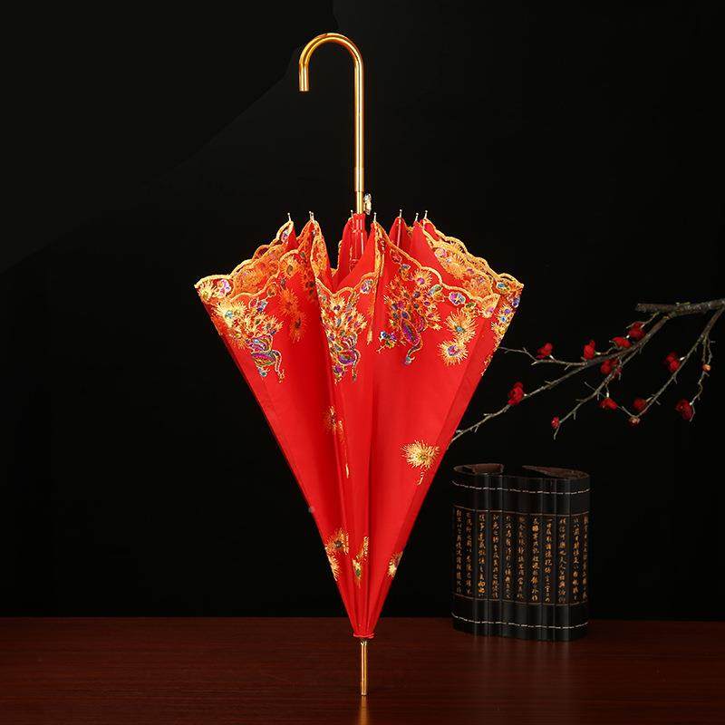 婚庆用陪品结婚两雨伞新娘出门8-11-1嫁大红色伞喜伞蕾丝柄长用伞,节庆用品/礼品,陪嫁用品套装,淘宝优惠券,粉丝福利购,淘宝优惠卷