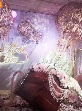 百界婚庆道具铁艺热IGB气摆件浪漫婚礼舞台布置背热气景摆球装饰