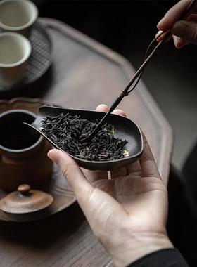 茶茶手工点金老铁茶则茶荷茶具配件取茶67566茶匙赏荷醒荷道六君