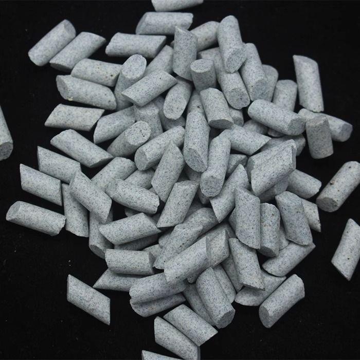 棕刚玉斜圆柱磨料粗抛研
