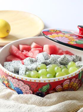 意碗水果创沙碗家Z-187用餐大号带盖汤碗碗陶瓷具焗饭碗欧式家居