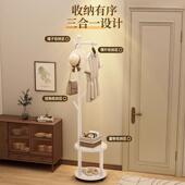 床边衣帽架厅实衣架双层收纳家客衣帽架用落挂衣架卧室晚上地木放