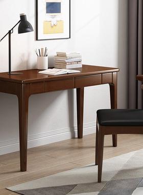 北欧实书桌家用台式电脑生桌书房木室简约学KKC学习卧桌写字台办