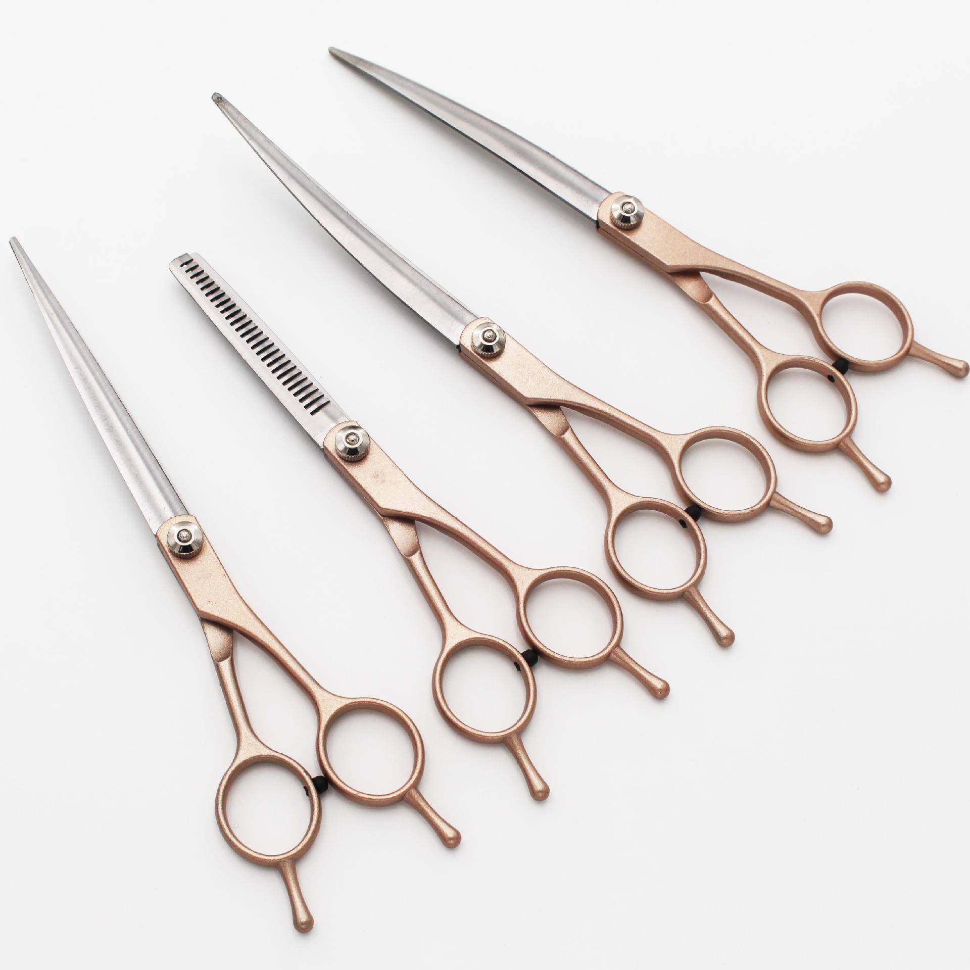 7.0金色烤漆双尾钉分体剪宠物剪刀套装4装寸直牙剪剪NSG上弯把下,电子元器件市场,其它元器件,淘宝优惠券,粉丝福利购,淘宝优惠卷