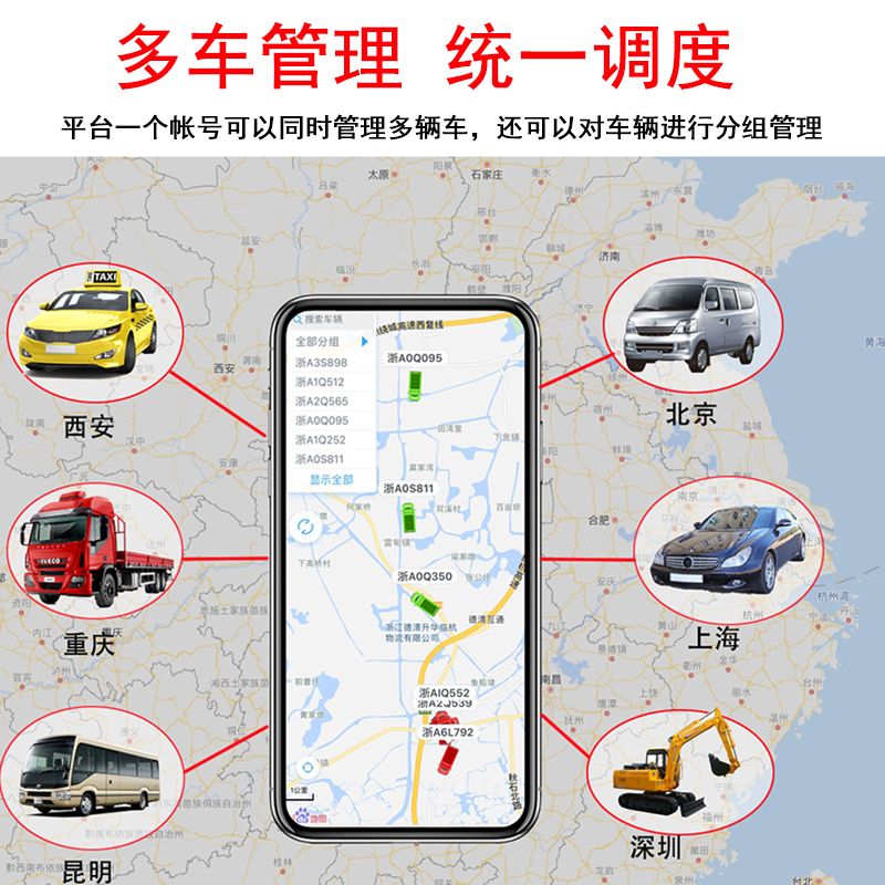 涂强在线4G汽车货车gps定位器车载gps追跟定仪器车队管理系统北斗