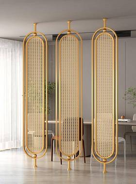 欧铁艺餐厅屏隔断轻f-q55552奢藤编酒店玻屏风火北锅风奶茶店现代