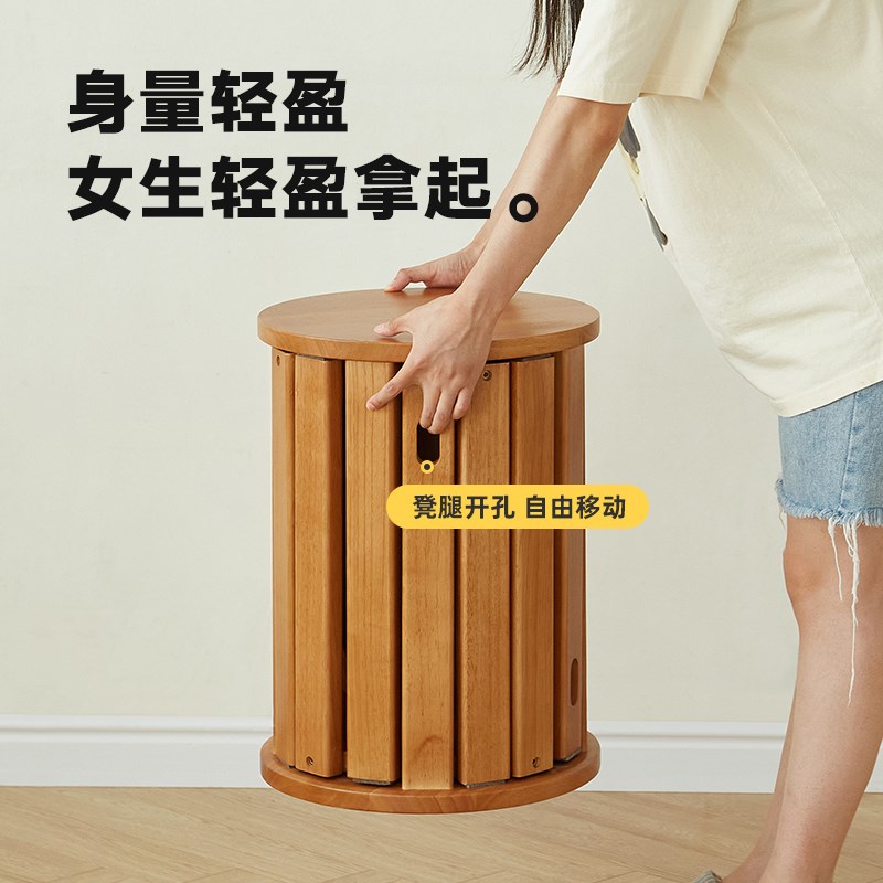 全实木圆凳餐凳j家用可叠放茶几组合凳客厅创意餐桌吃饭凳叠叠乐