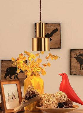 欧金意WMD1195属餐黄北铜手电筒吊灯创厅前台简约酒吧台金古铜色