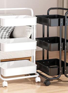 小推层车动置物架碳钢厨房落地卫生间ZDD移婴儿用品多零食收纳储