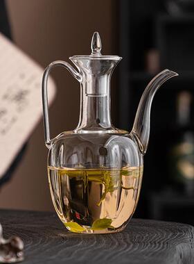 仿宋耐热玻璃手执酒壶贵壶分创意透明泡妃茶壶电陶22js1117炉煮茶