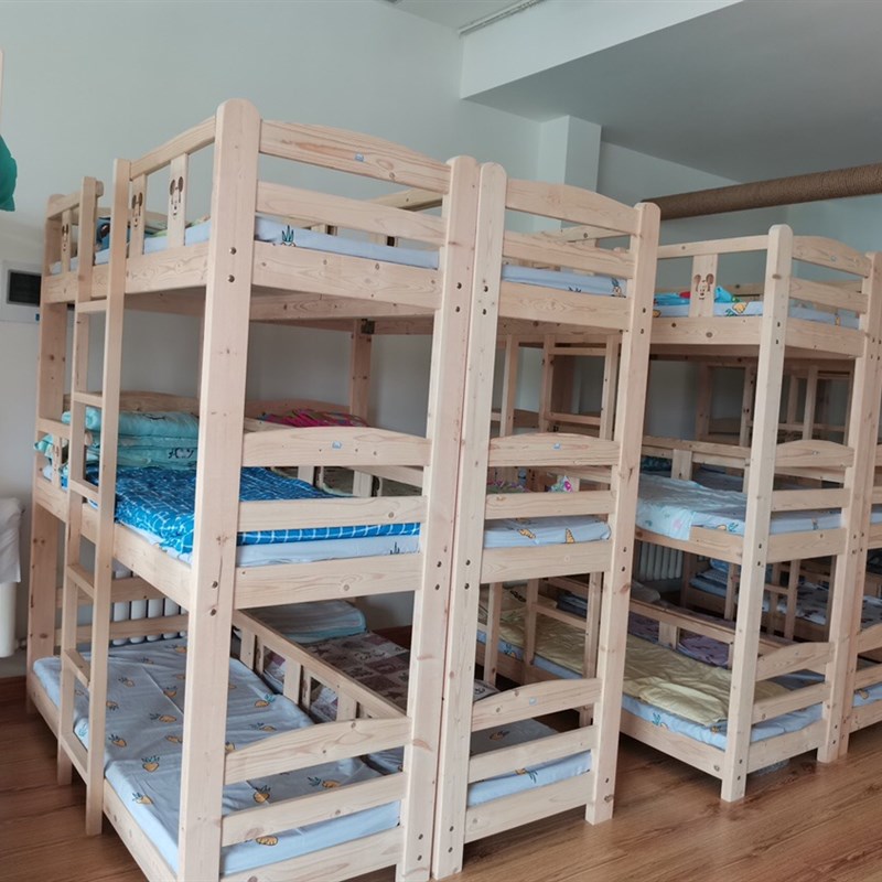 小学生实木午休床三层床上下床午托床托管床3层床定制W6人床双层