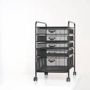 纳文多层资料架文件柜金属件推T5002T车网状文件架加 6收 金A3