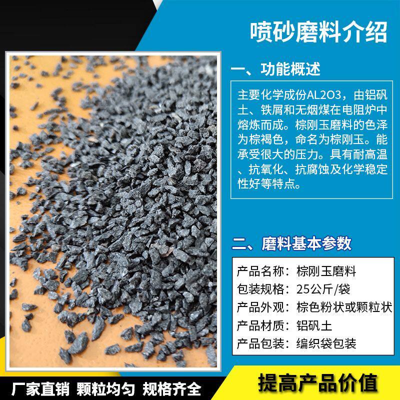 金刚砂棕刚玉磨料棕刚玉钢件铁件模具除锈轮毂喷砂喷砂机专用磨料