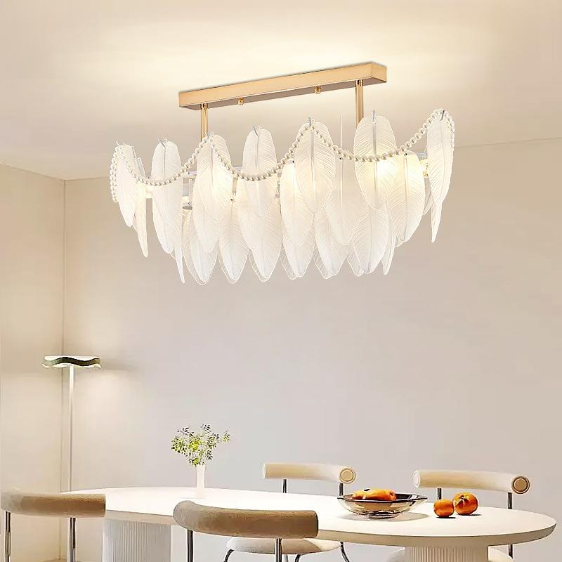 毛客厅灯羽轻奢欧式吊灯202新405款客厅餐厅灯组合法灯套餐5卧室