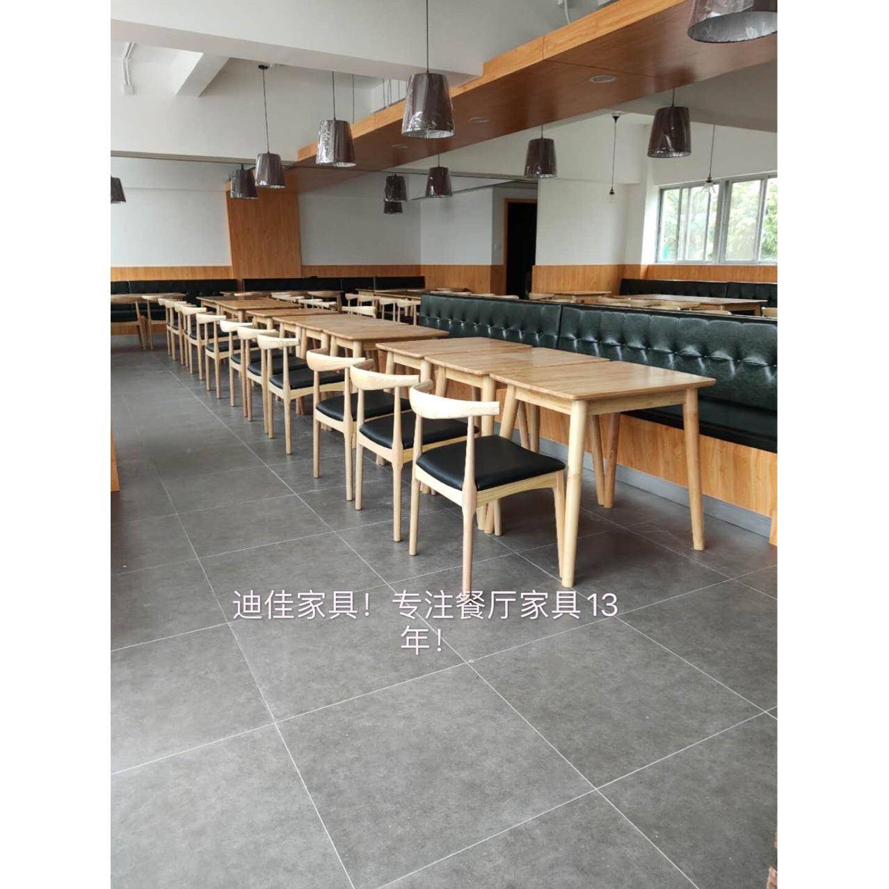 广州厅餐厅餐桌椅员工餐橡木餐桌卡座沙食发生学校食堂产单位堂