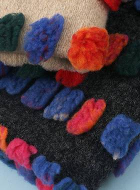 反点吹立体圆点提ECV绒布抱枕绒毛毯毛风绒服装五彩波点提花布