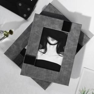 新款轻奢皮HR45678墙革相相框摆台桌面挂客餐卧室样板房摆台装厅