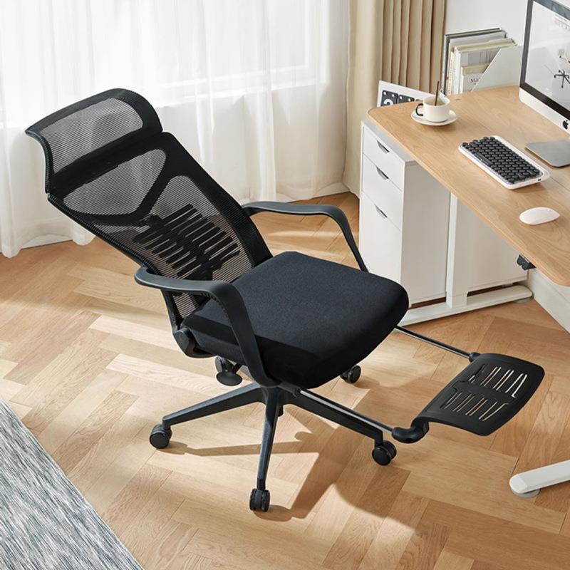 平躺办公椅503A午休带踏躺椅职员电脑椅网布舒转适降护腰透脚升气