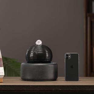 清泉流水开摆件鱼循环水迁流LPJ水造景业乔办公室桌面创缸意水缸