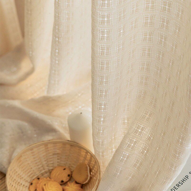 日式原木风透光不透人客厅卧室榻榻米窗帘绍兴小清新窗纱免打孔纱