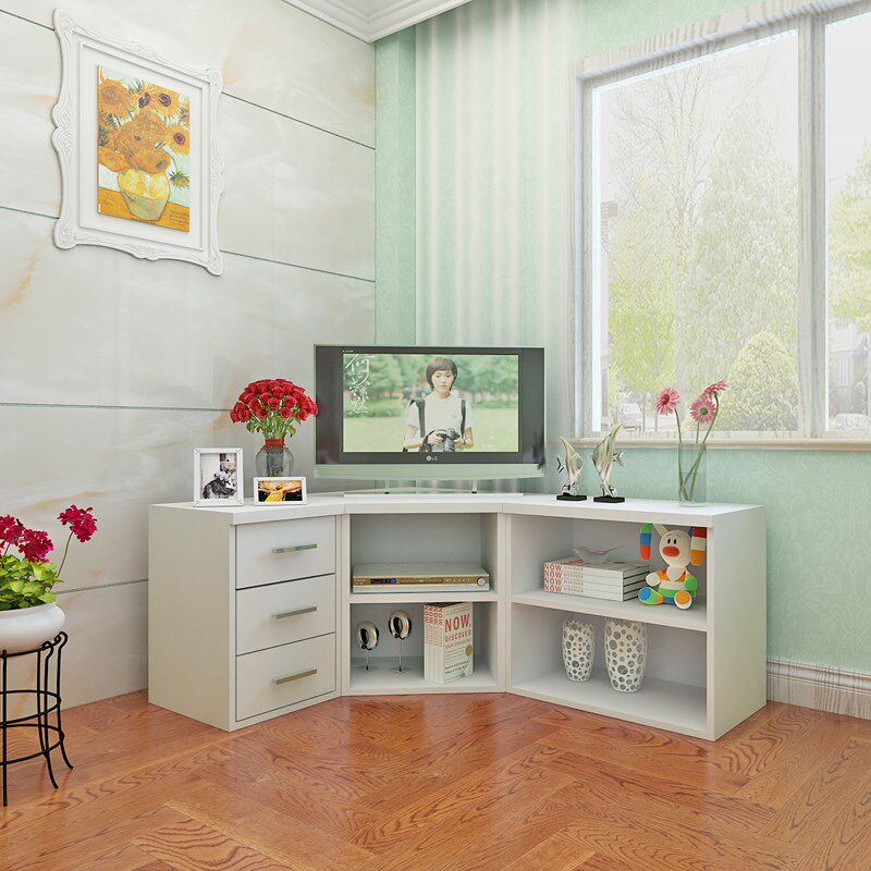 转角电视柜组合角柜卧室简约墙角柜三角形简易矮柜落地柜客厅边柜