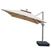 户外遮阳伞庭院伞带灯室外露天花园天台罗马伞家用别墅大太阳能伞