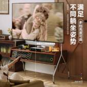 实木可移动电视191架客支厅小视户型电视柜架中古风落地电机推车