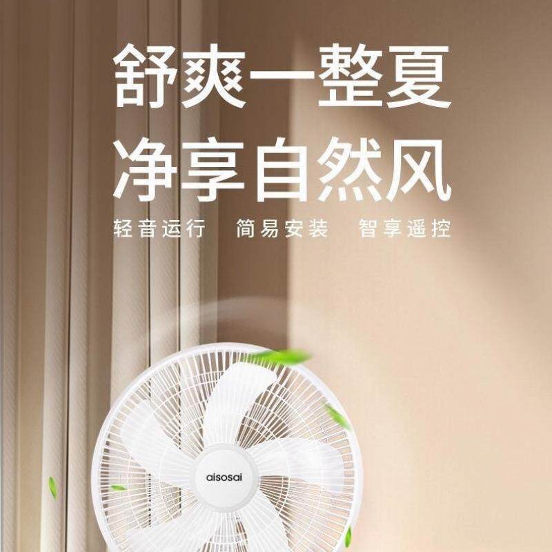 落1地扇风扇摇电头落厂地式定时静家用节能音宿舍遥控重底盘工直